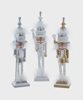 15&quot; GOLD, WHITE, SILVER TREE HAT SOLDIER NUTCRACKER A/3