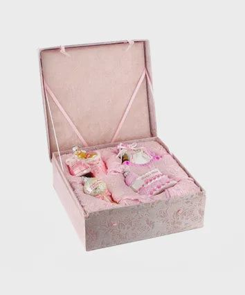BABY GIRL 1ST CHRISTMAS ORNAMENT SET 4P