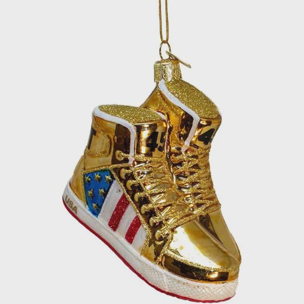 3.5&quot; GLASS TRUMP SNEAKER ORNAMENT