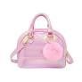 SHINY DOTTED HEART MOON HANDBAG PINK