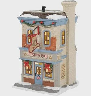 SNOW VILLAGE  HITCHING POST