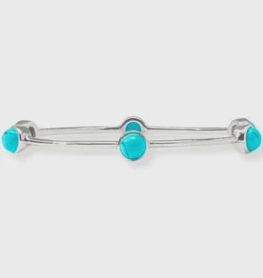 MILANO BANGLE MEDIUM TURQUOISE SILVER