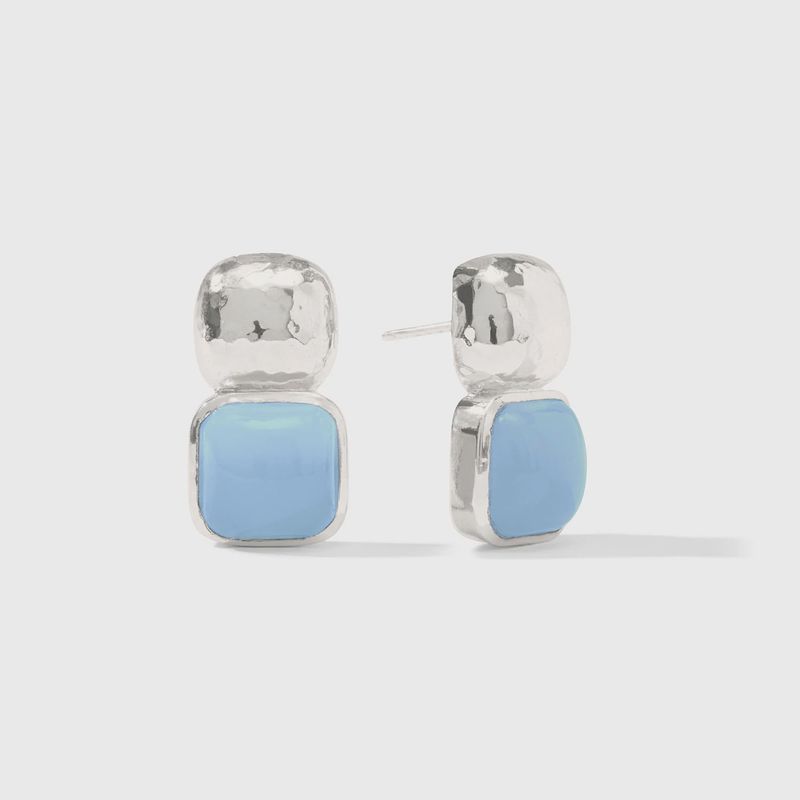 CATALINA EARRING SILVER CHAL BLUE