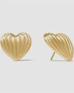 PUFFY HEART STATEMENT STUD EARRING GOLD