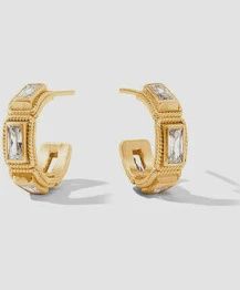 BAGUETTE HOOP CUBIC ZIRCONIA SMALL
