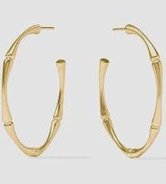 BAMBOO HOOP GOLD  EARRING MEDIUM