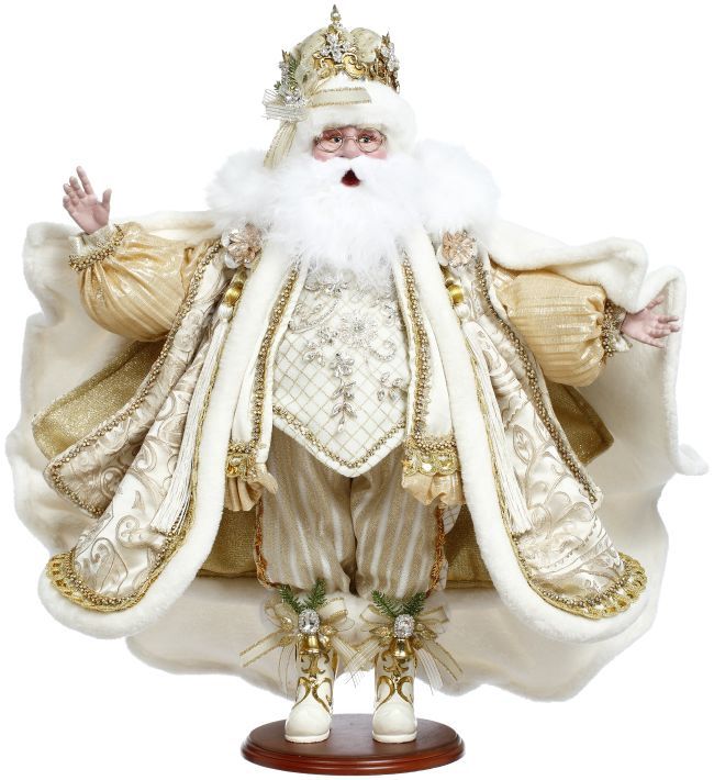SNOW AND PEARLS SANTA 26&quot;