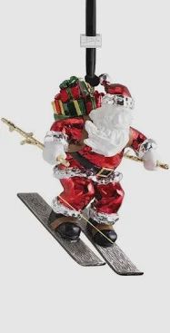 SKIING SANTA ORNAMENT