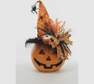 LIGHTED PUMPKIN WITH ORANGE HAT