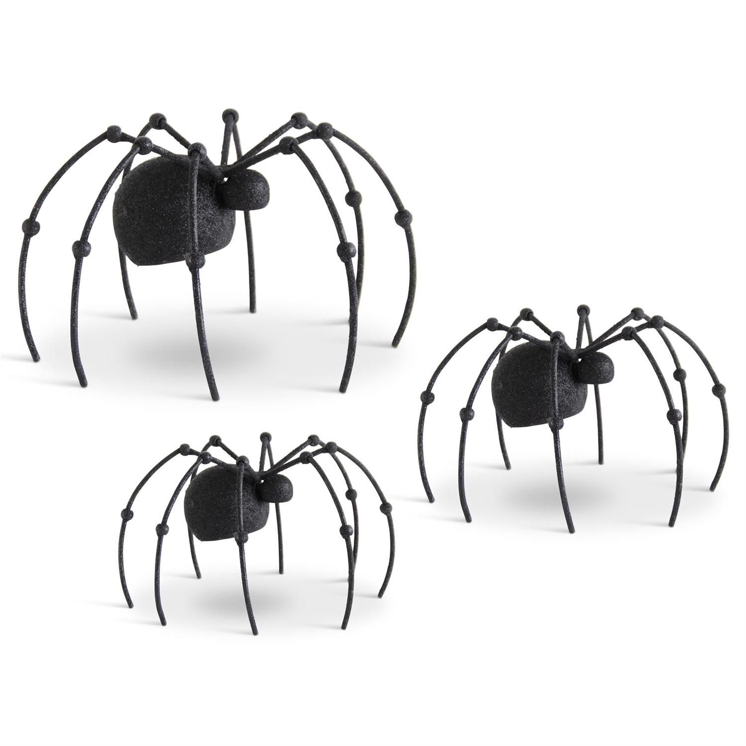 GLITTERED BLACK METAL SPIDER