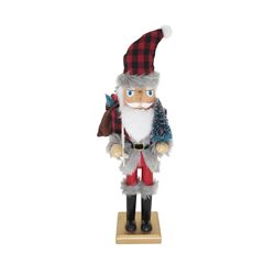 SANTA NUTCRACKER RED PLAID
