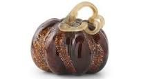 BROWN SPECKLED GLASS PUMPKIN SMALL