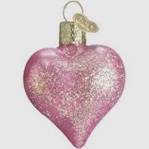 PINK GLITTERED HEART ORNAMENT