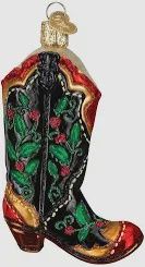 HOLLY BERRY COWBOY BOOTS ORNAMENT