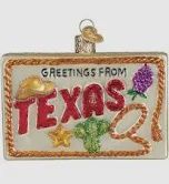 TEXAS POSRCARD ORNAMENT