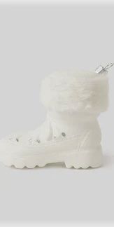APRES SKI BOOT WHITE ORNAMENT