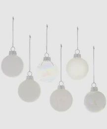 GLITTERING MAGPIE BAUBLE WHITE ORNAMENT