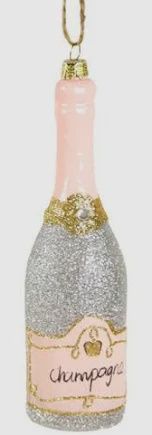 GLITTER CHAMPAGNE BOTTLE ORNAMENT