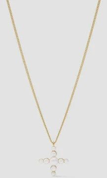 GUMDROP CROSS DELICATE NECKLACE PEARL