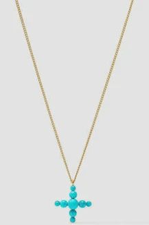 GUMDROP CROSS DELICATE NECKLACE TURQUOISE BLUE