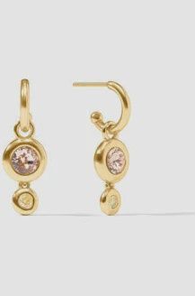 RAINBOW DUO HOOP &amp; CHARM EARRING CHAMPAGNE RADIANCE