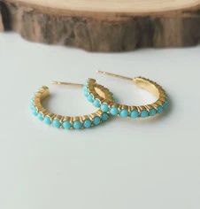 JULIET HOOP TURQUOISE BLUE SMALL