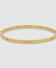 CRESENT STONE BANGLE PEARL LARGE