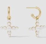 GUMDROP CROSS HOOP &amp; CHARM EARRING PEARL