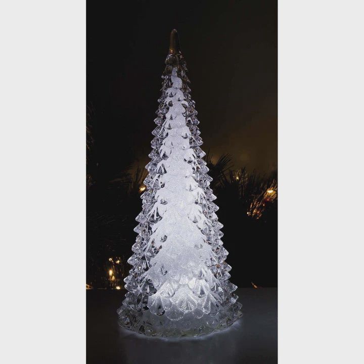 PINE TREE SILVER GLITTER 9&quot;