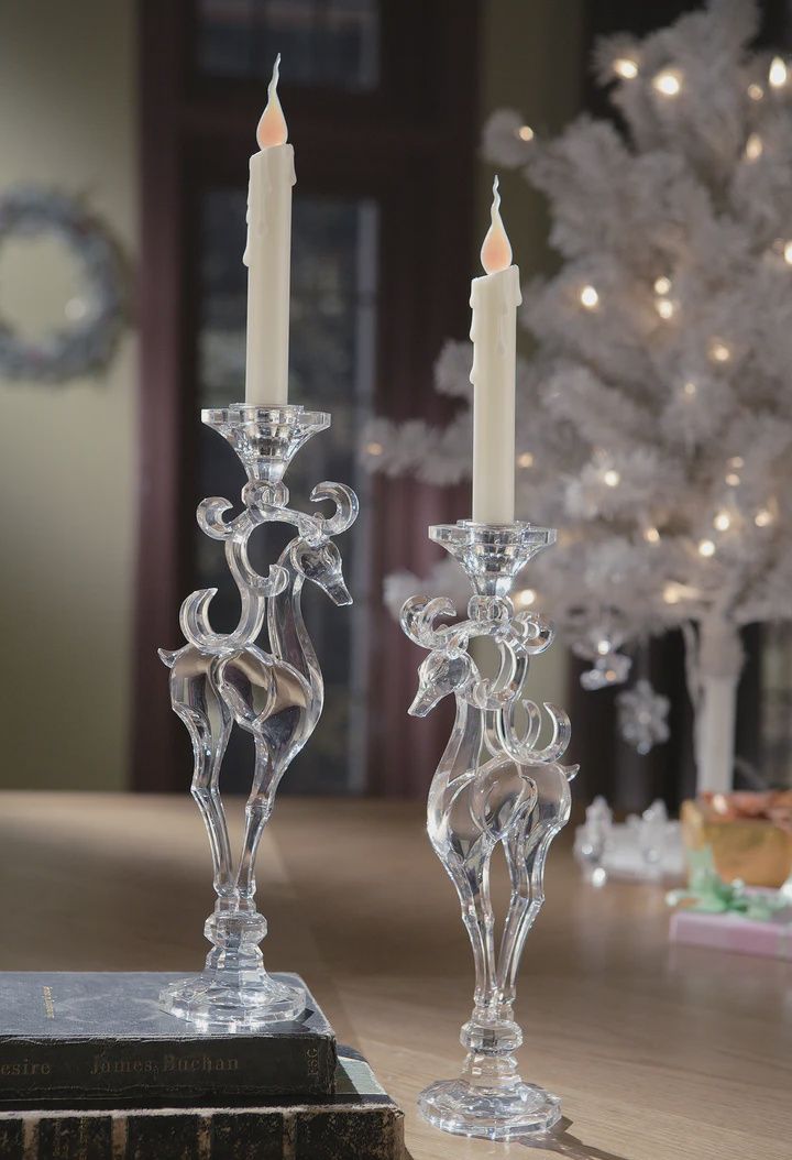 DEER CANDLE HOLDER SET OF 2