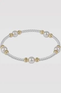 PURPOSE DIGNITY  PEARL 6MM BEAD BRACELET MIXED METAL