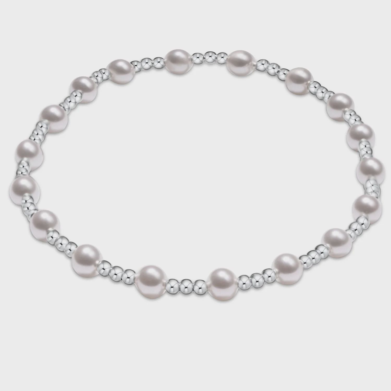 CLASSIC SINCERITYSTERLING SILVER 4MM BEAD BRACELET PEARLT