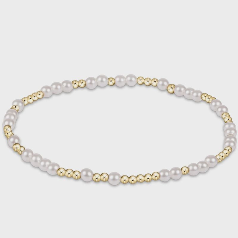 HOPE UNWRITTEN 3MM BEAD BRACELET  PEARL