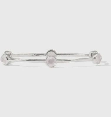 MILANO LUXE SILVER BANGLE CLEAR CRYSTAL LARGE
