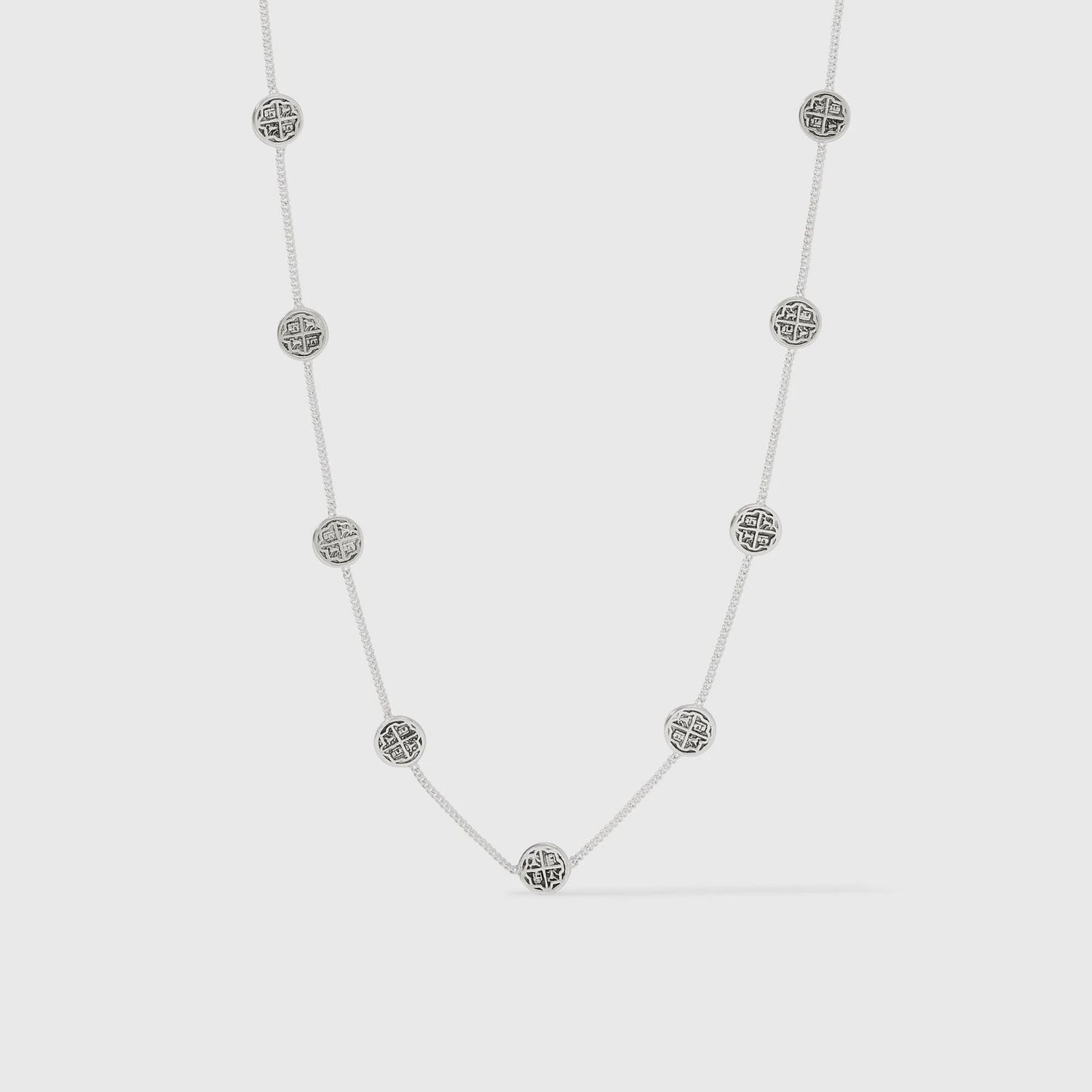 VALENCIA DELICATE SILVER STATION NECKLACE