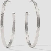 CRESCENT SILVER HOOP XL