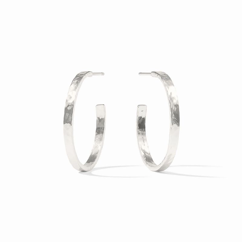 CRESCENT SILVER HOOP MEDIUM