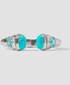 CANNES SILVER CUFF TURQUOISE BLUE