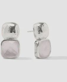 CATALINA SILVER EARRINGS IRIDESCENT CLEAR CRYSTAL
