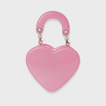 HEART SHAPED LEATHER PURSE PINK