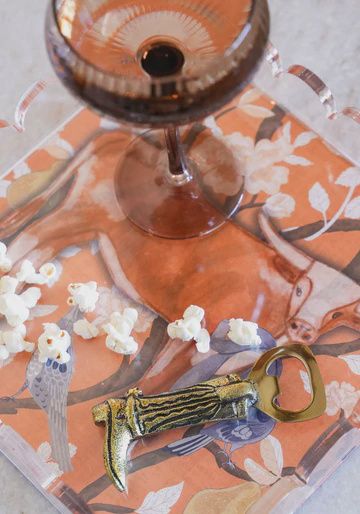 ORANGE  &amp; WHITE SCALLOPED  TRAY