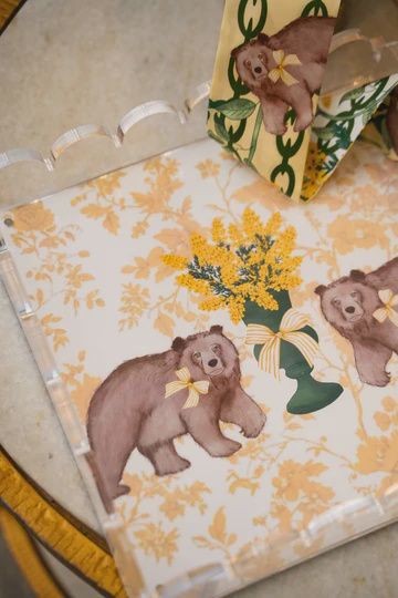 GREEN &amp; GOLD ACRYLIC SCALLOPED  TRAY