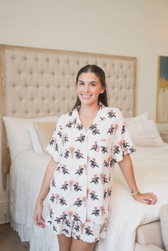 HEIRLOOM PJ SHORT SET BLK ORG XSMALL