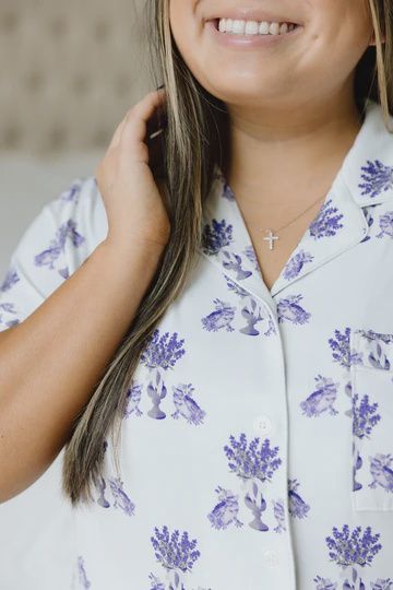 HEIRLOOM PJ SHORT SET PURPLE SM