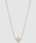 16&quot; GOLD NECKLACE SIGNATURE CROSS OFF-WHITE