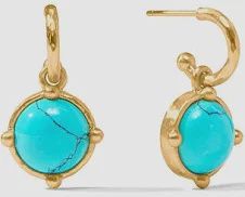 HONEYBEE HOOP &amp; CHARM  TURUOISE BLUE EARRING