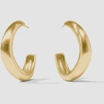 WAVE HOOP GOLD EARRING MEDIUM