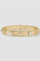 TRIBECA GOLD BANGLE PEARL SMALL