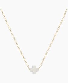 18&quot; SMALL CROSS OFF WHITE NECKLACE