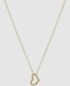 16" GOLD NECKLACE LOVE SMALL GOLD CHARM